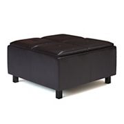 Simpli Home Alcott Square Coffee Table Storage Ottoman