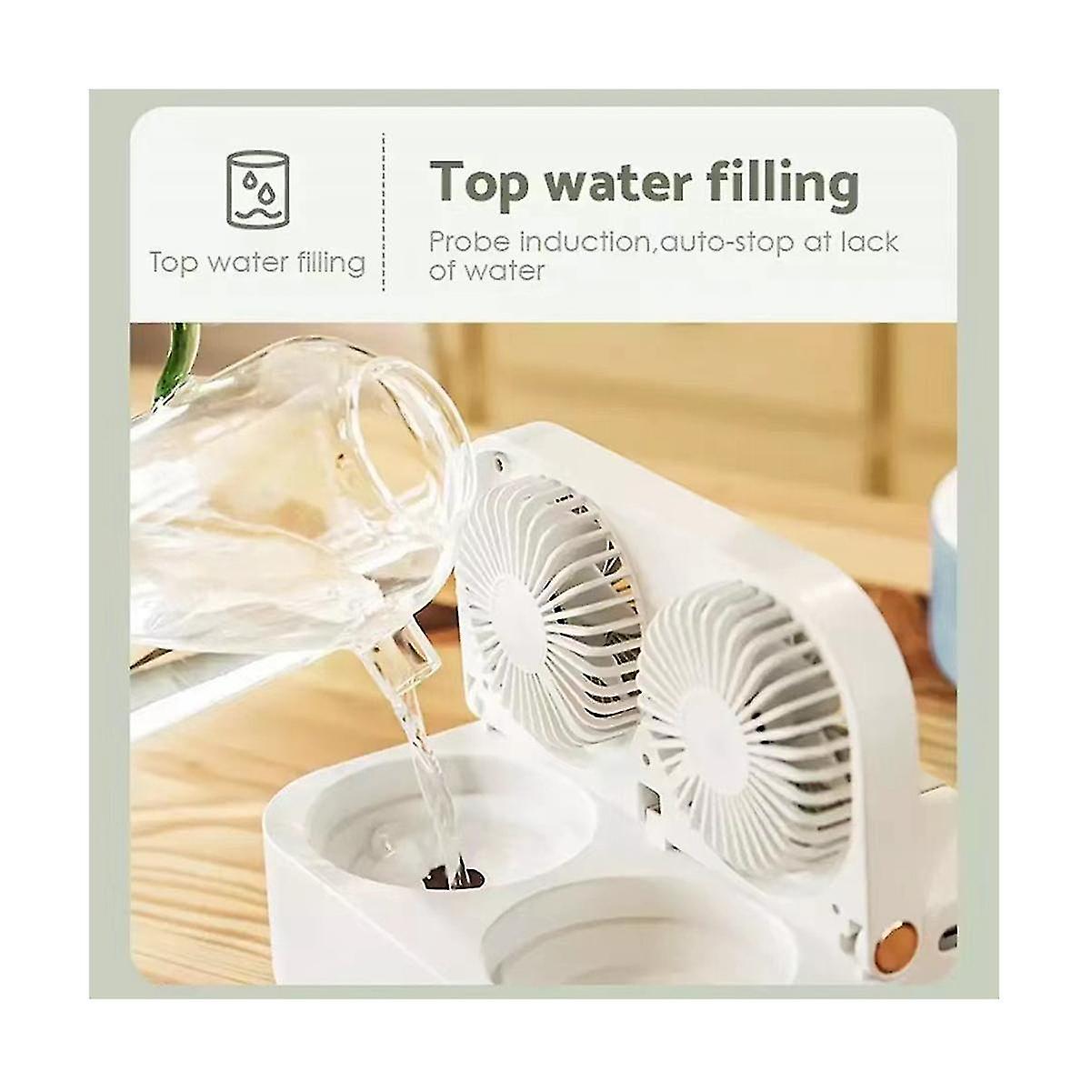 Summer Cool Double-blade Spray Fan Usb Desktop Air Conditioning Fan Office Portable Water-cooled Mu