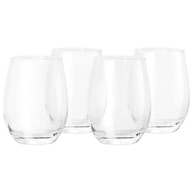 Gibson Home Belinni 4 Piece 18oz Classic Stemless Wine Glass Set