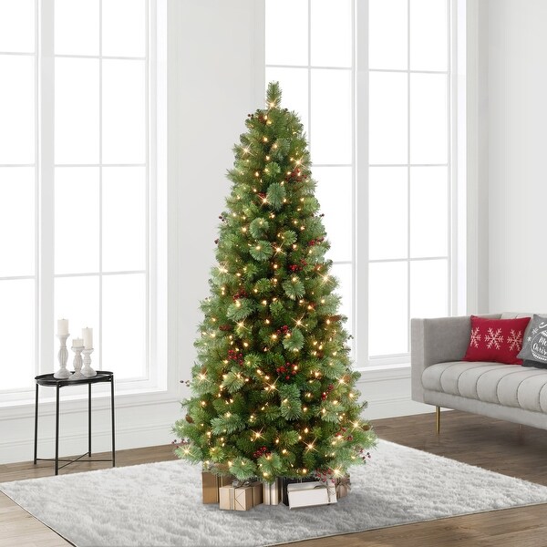 Puleo International 6.5 ft. PreLit Washington Spruce Artificial Christmas Tree