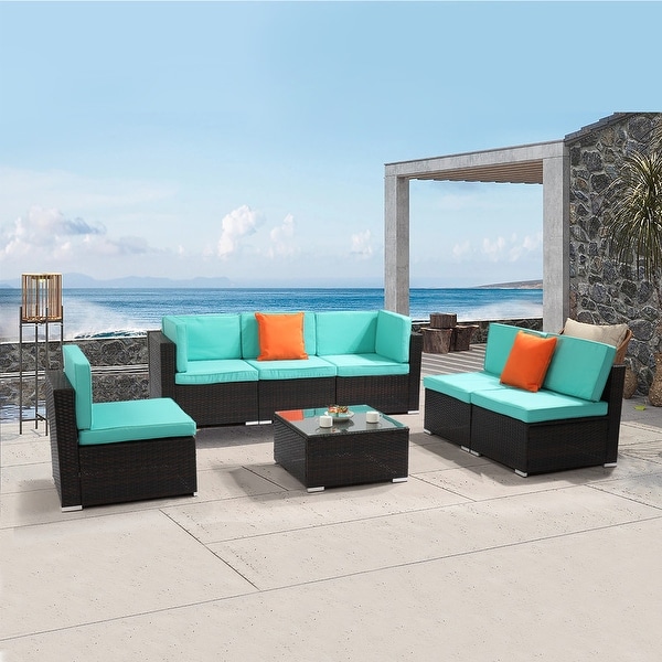 Gereja PE Rattan 7piece Outdoor Sectional Sofa Set by Havenside Home