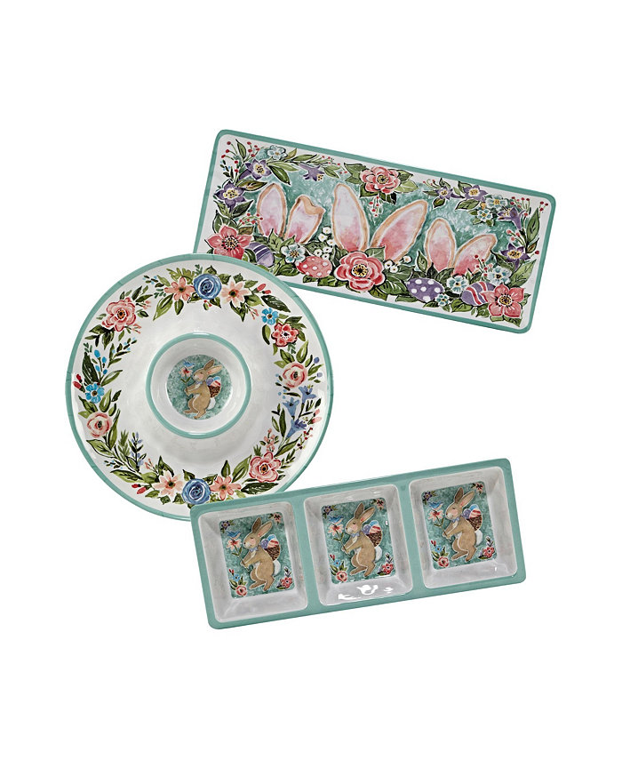 Certified International Joy of Easter Melamine 3-PC Hostess Set