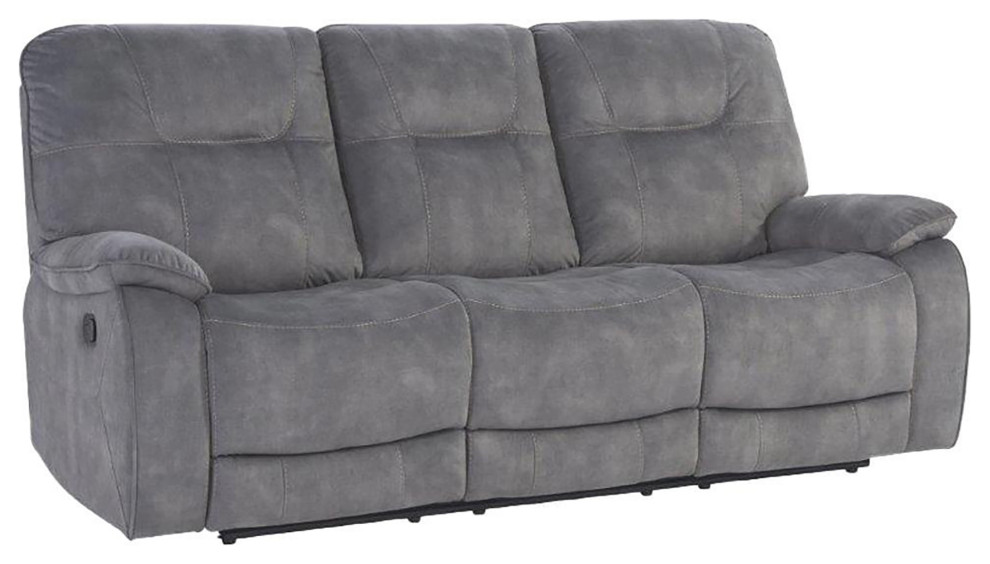 Parker Living Cooper   Shadow Grey Manual Triple Reclining Sofa   Transitional   Sofas   by Parker House  Houzz