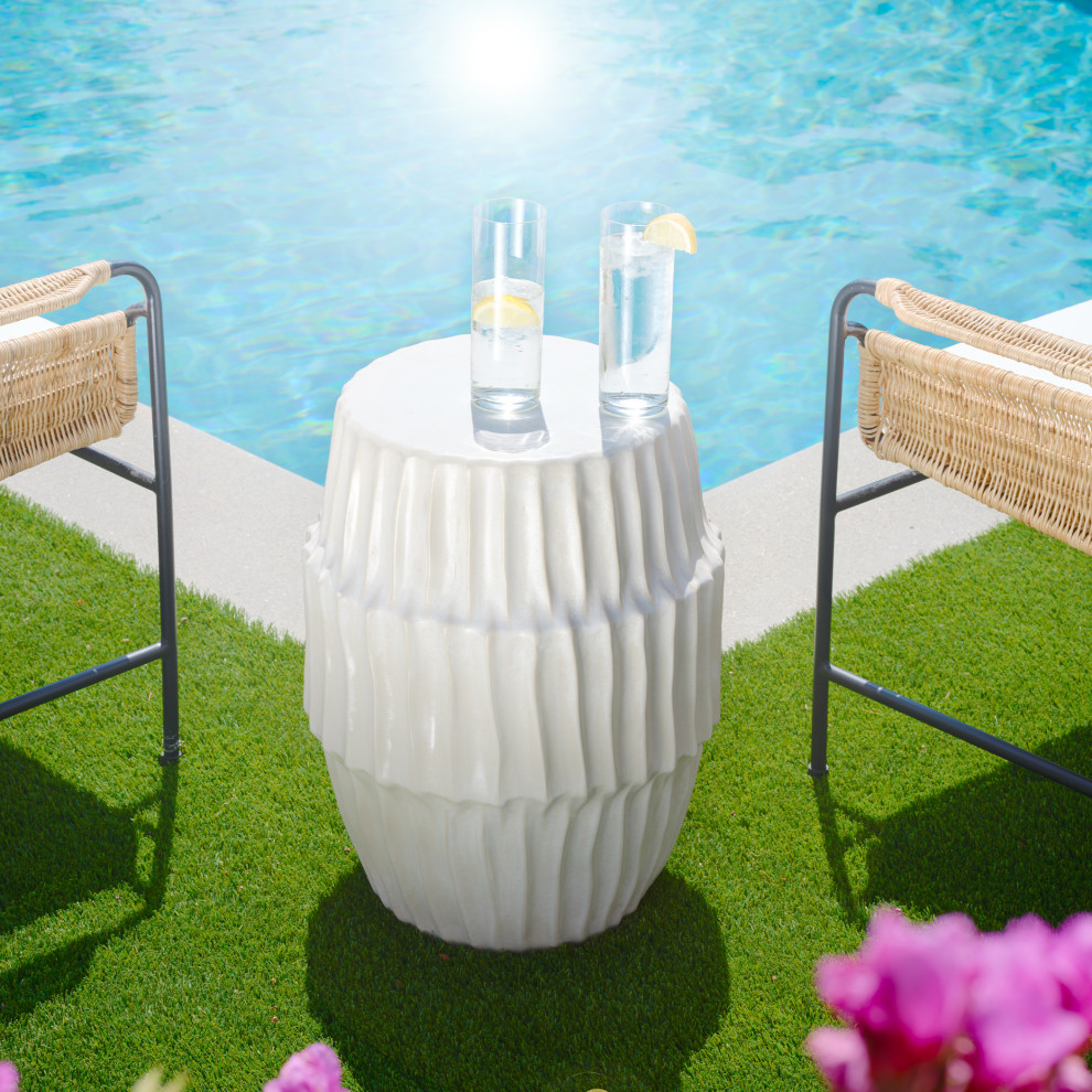 Algae Side Table  Blue Ombre Ceramic   Contemporary   Outdoor Side Tables   by Jamie Young Company  Houzz