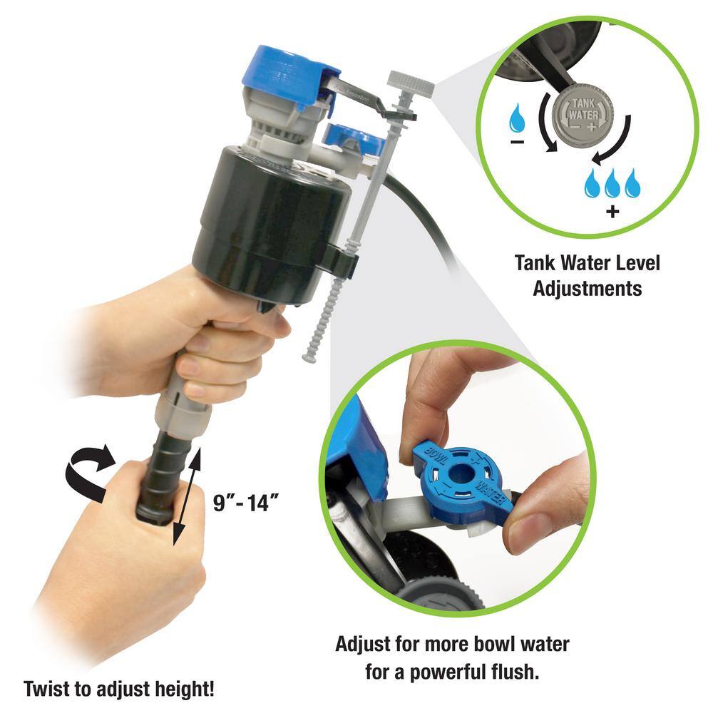 Fluidmaster PerforMAX Universal High Performance Toilet Fill Valve and 3 in. Adjustable Toilet Flapper Repair Kit K-400H-040-T5