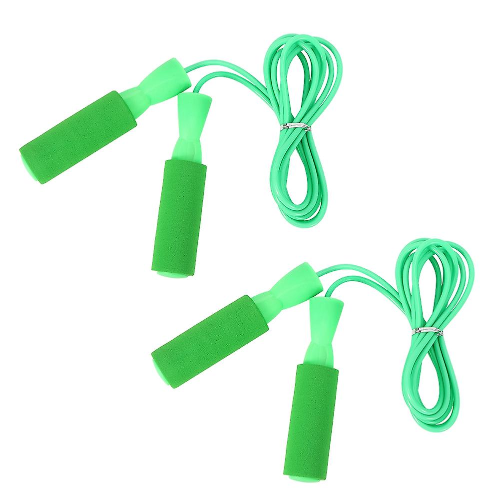 2pcs Adjustable Speed Skipping Rope Fitness Exercise Training Tools For Adult Studentsgreen