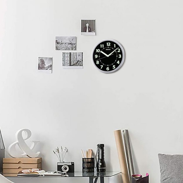 Easy Reader Black Wall Clock With Luminous Glow in the dark Hands