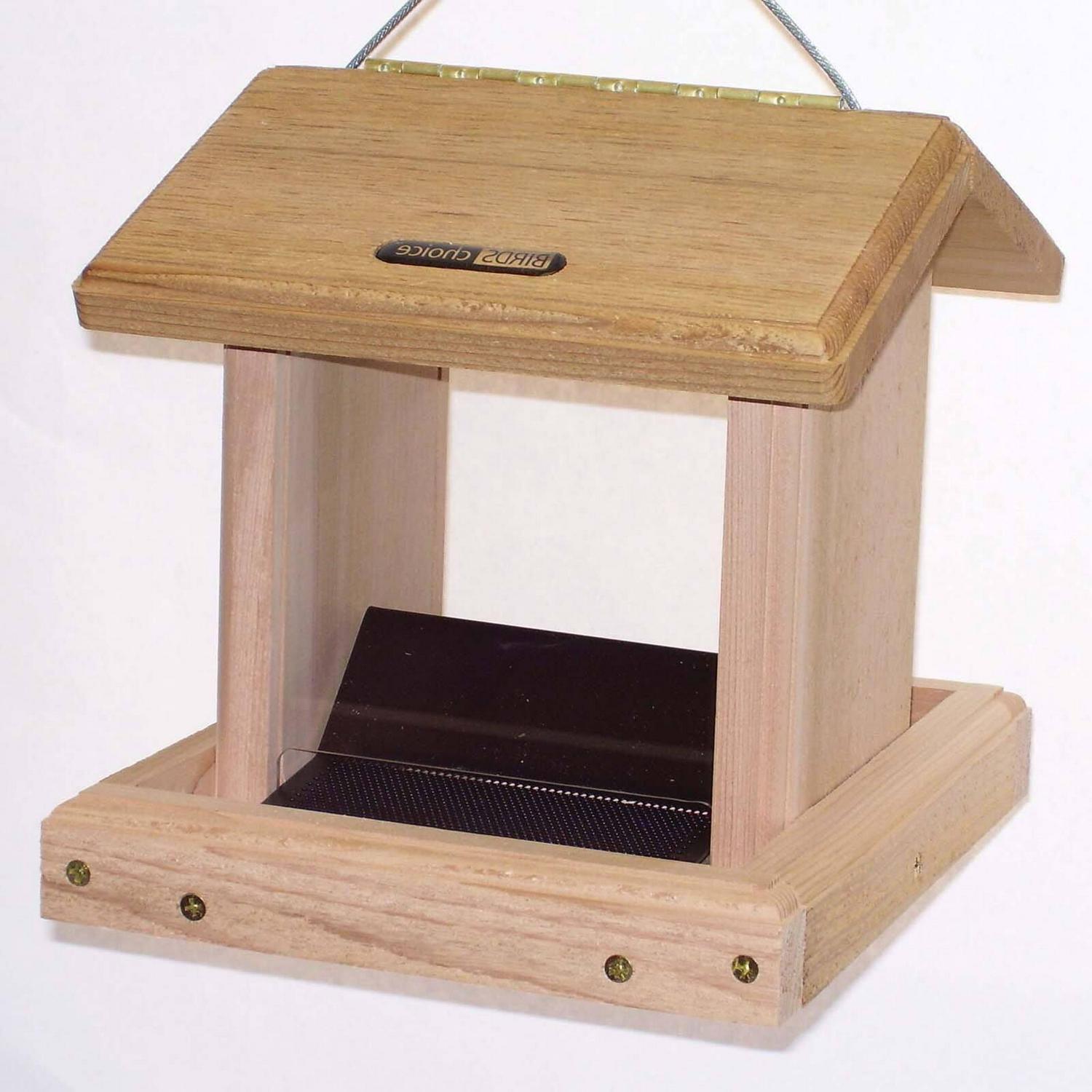 Birds Choice Natural Cedar 2.5-qt. Hopper Bird Feeder with Hanging Cable