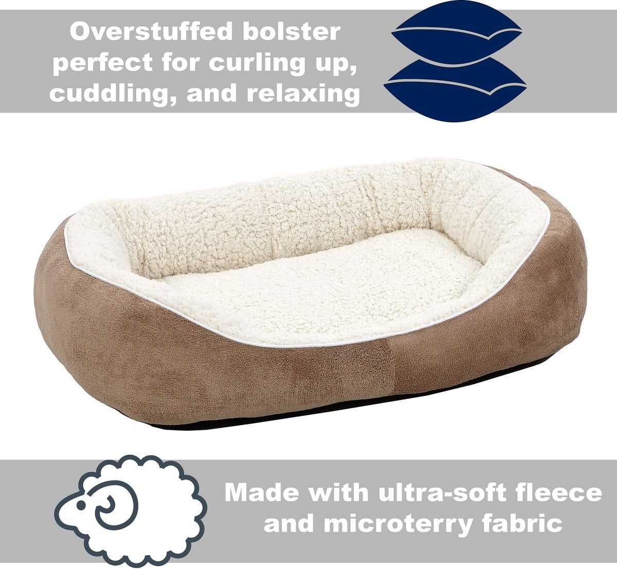 MidWest Overstuffed Micro-Terry Cuddle Dog and Cat Bed