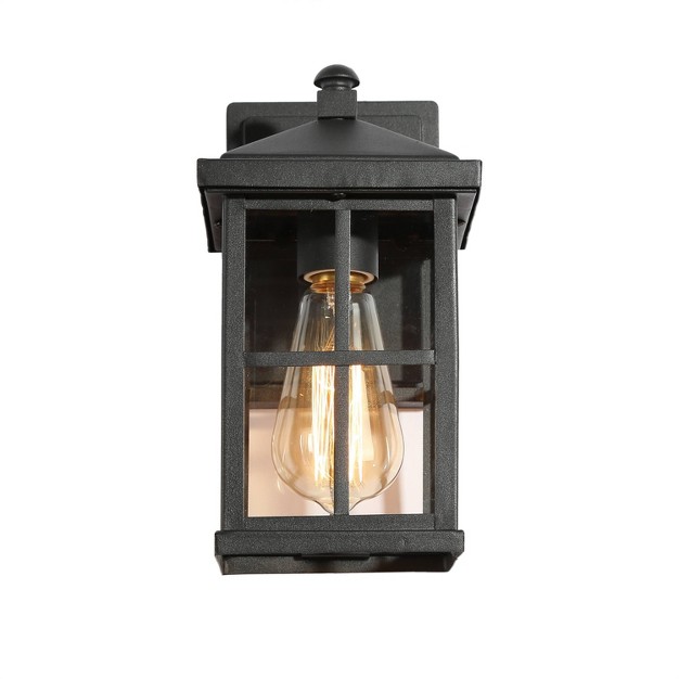 Metal glass Square Outdoor Wall Light Matte Black Lnc