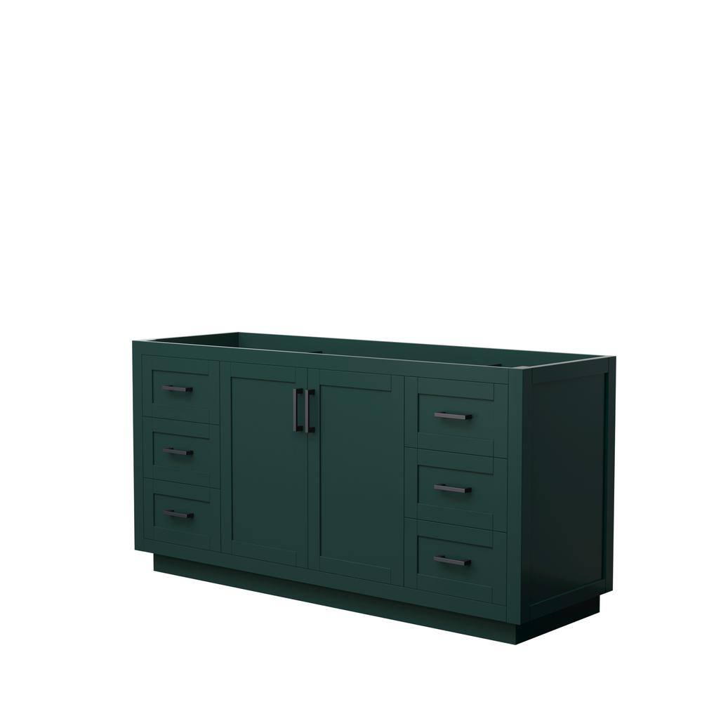 Wyndham Collection Miranda 65.25 in. W x 21.75 in. D x 33 in. H Single Bath Vanity Cabinet without Top in Green WCF292966SGKCXSXXMXX