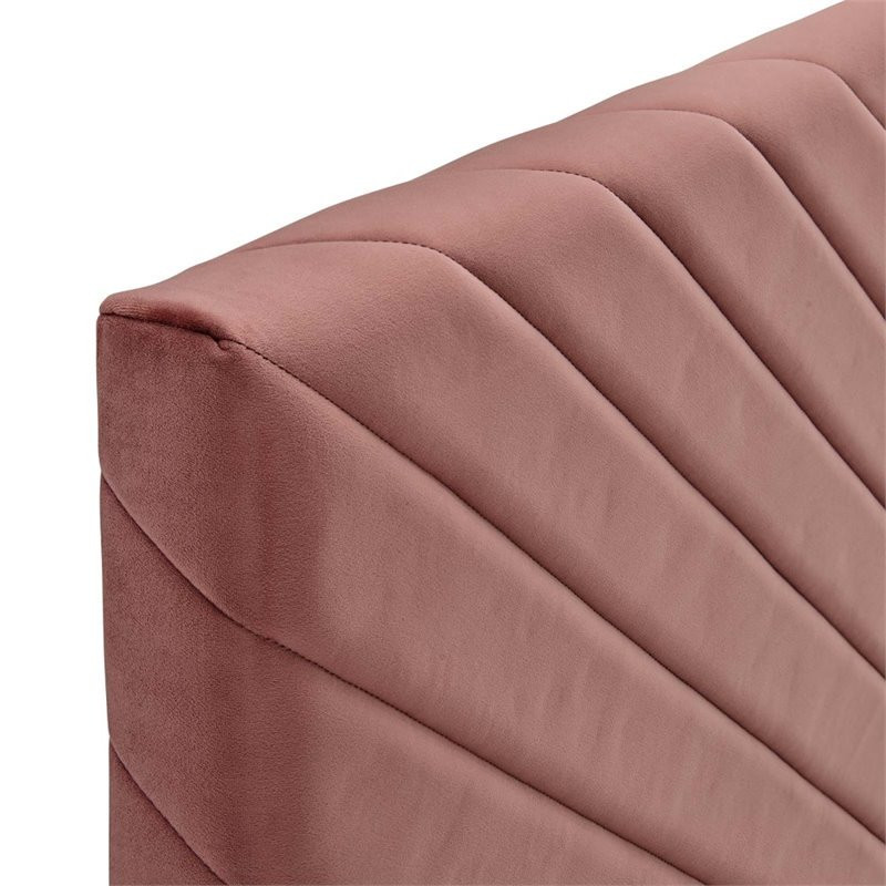 Modway Alyson Angular Channel Tufted Velvet Full/Queen Headboard in Dusty Rose   Contemporary   Headboards   by Homesquare  Houzz