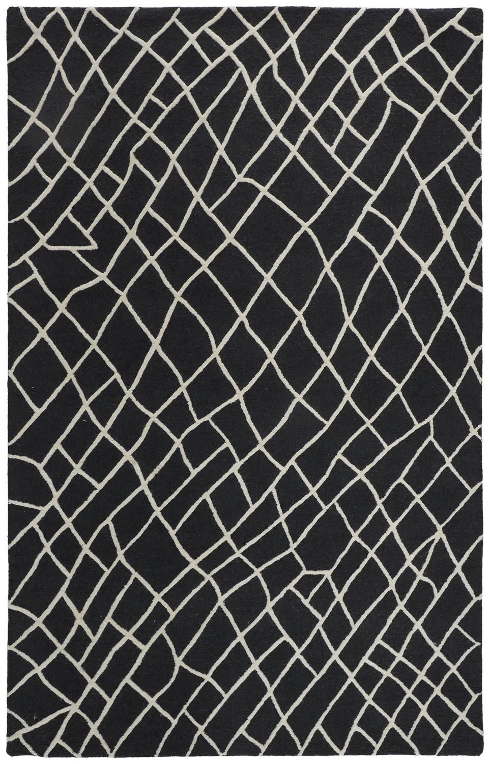 Cavan Hand Tufted Black and Ivory Rug by BD Fine