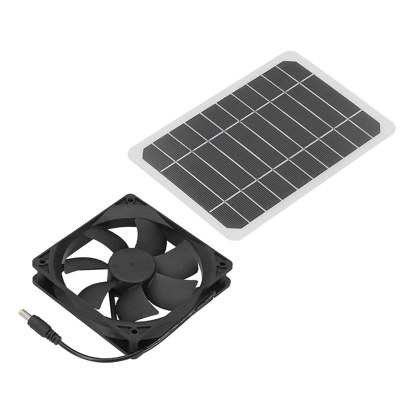 6W Solar Panel with Cooling Fan Mini Ventilator Solar Powered Exhaust Fan for Pet Dog Chicken House