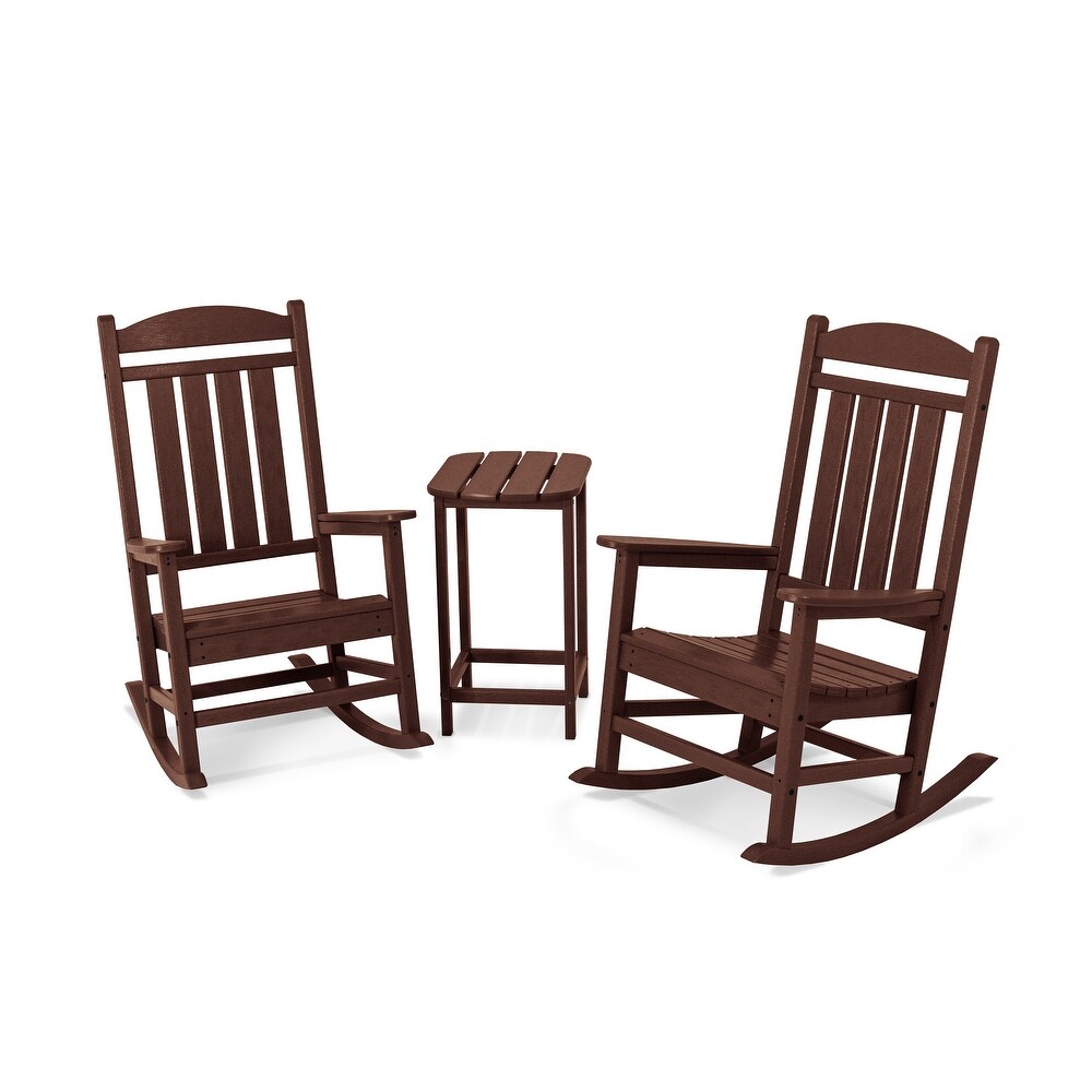 POLYWOOD Presidential 3 piece Outdoor Rocking Chair Set with Table