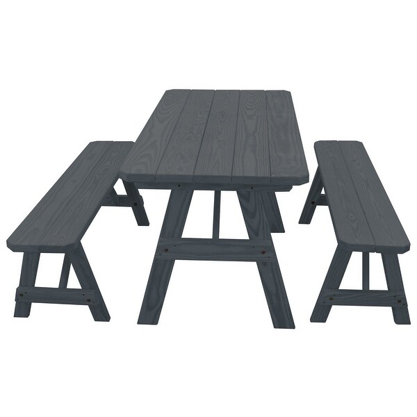 Pine 5' Traditional Picnic Table with 2 Benches