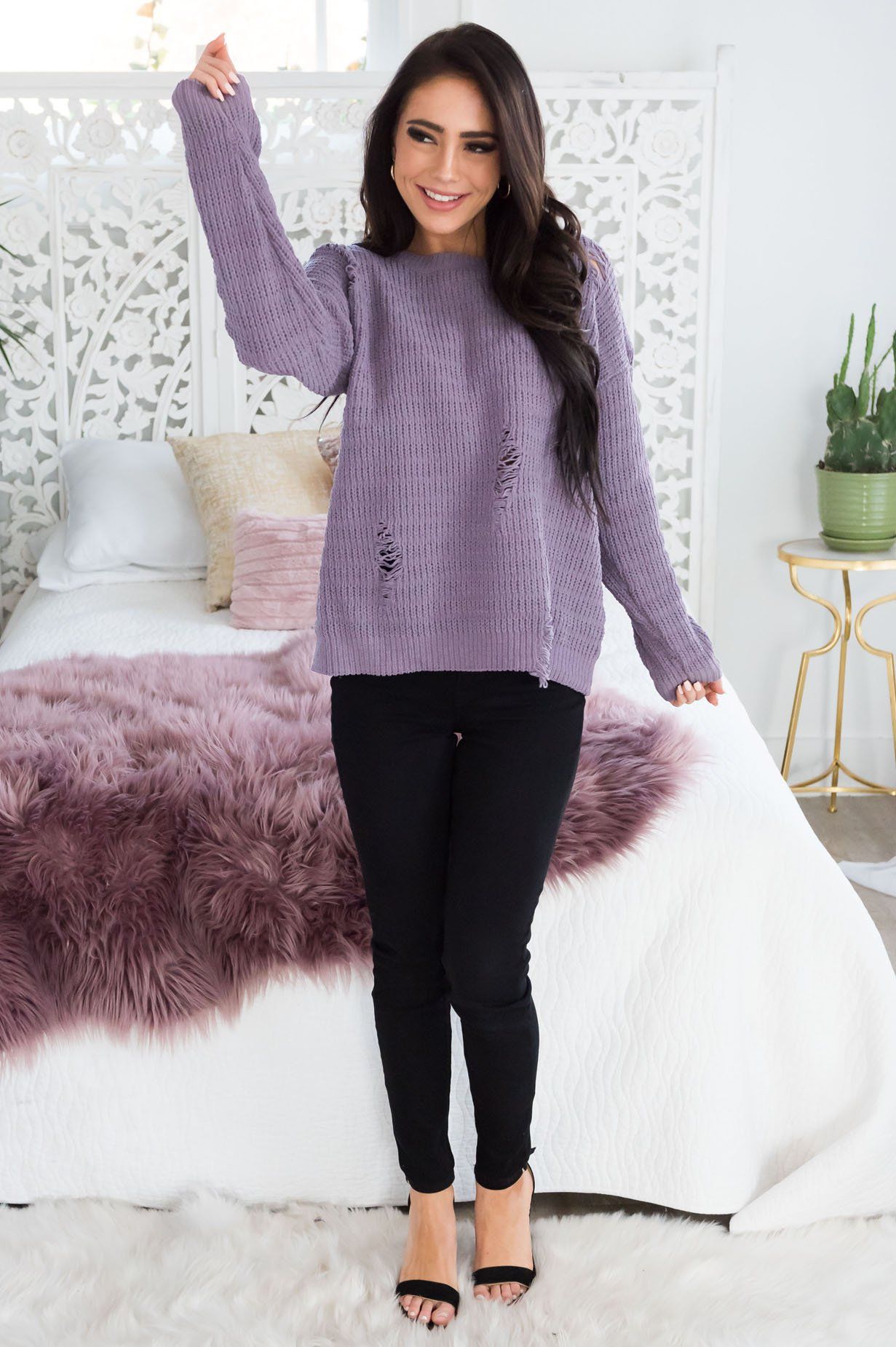 Night Shade Modest Layering Sweater