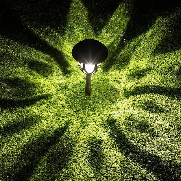 Set Of 2 Outdoor Lumen Solar Powered Pathway Light Stakes Bronze Alpine Corporation