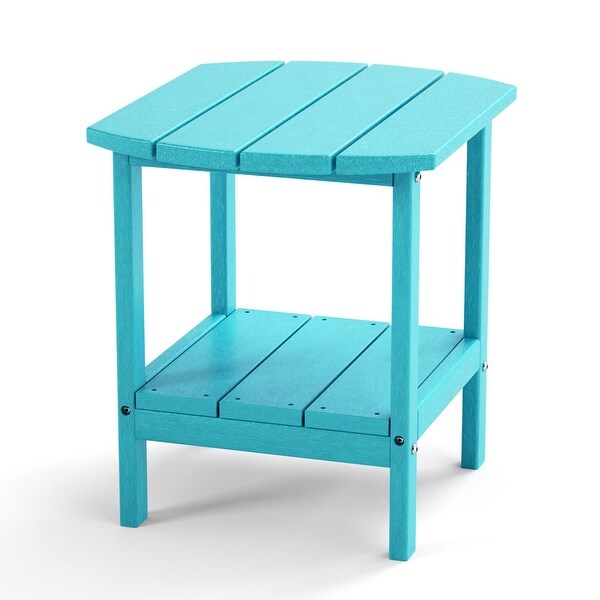 2Tier Adirondack Side Table，Outdoor End Tables HDPE AllWeather Resistant