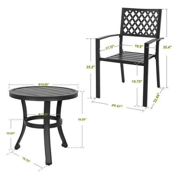 Nuu Garden Outdoor 3Piece Iron Bistro Set