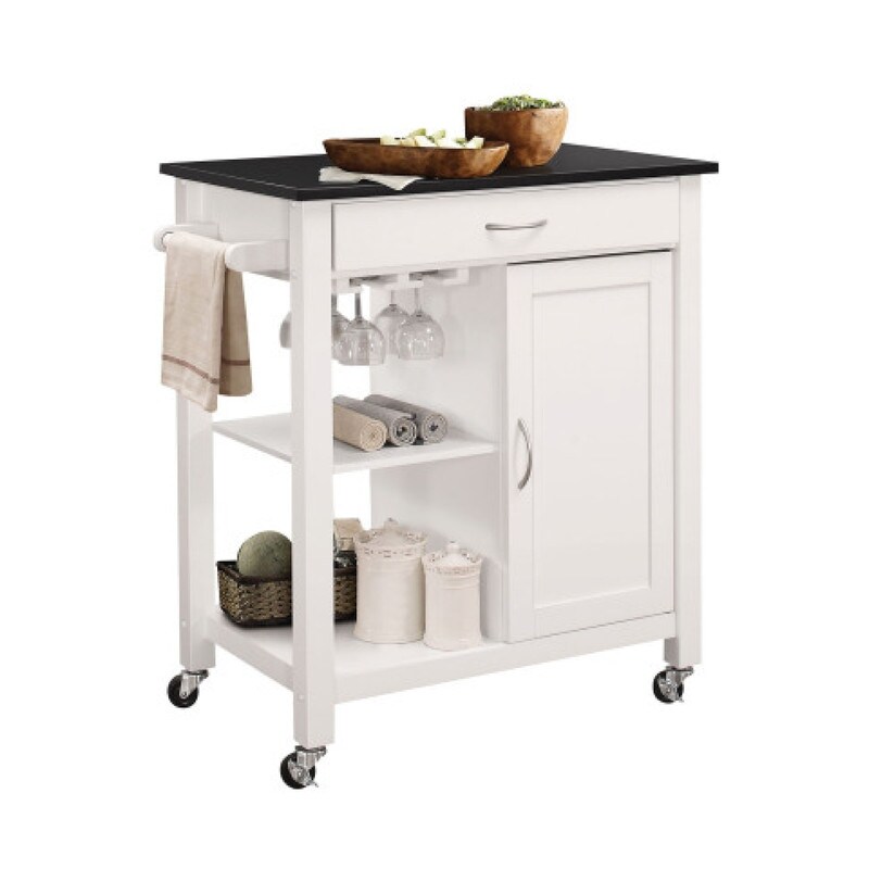 Contemporary kitchen cart Black islands kitchen Solid Wood storage cart