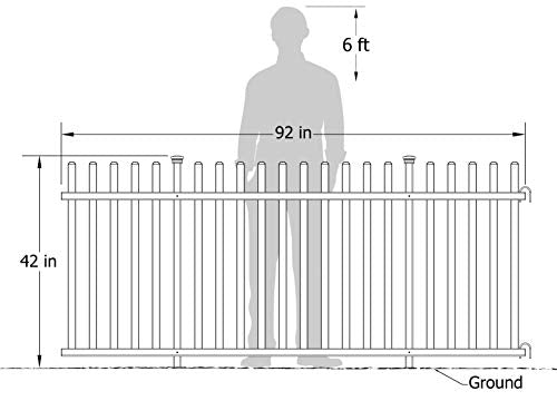 Zippity Outdoor Products ZP19026 Lightweight Portable Vinyl Picket Fence Kit w/Metal Base(42