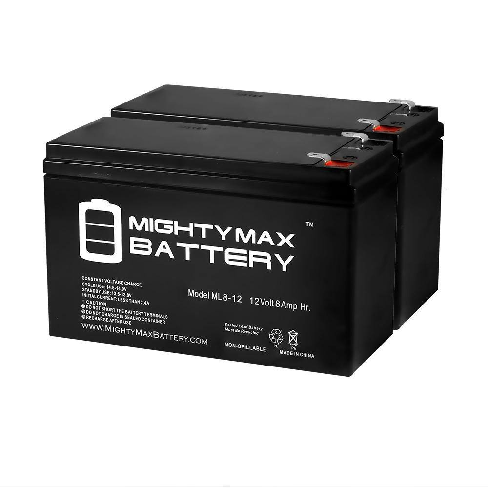 MIGHTY MAX BATTERY 12V 8Ah SLA Battery for Razor MX350 MX400 Dirt Bike - 2 Pack MAX3503782