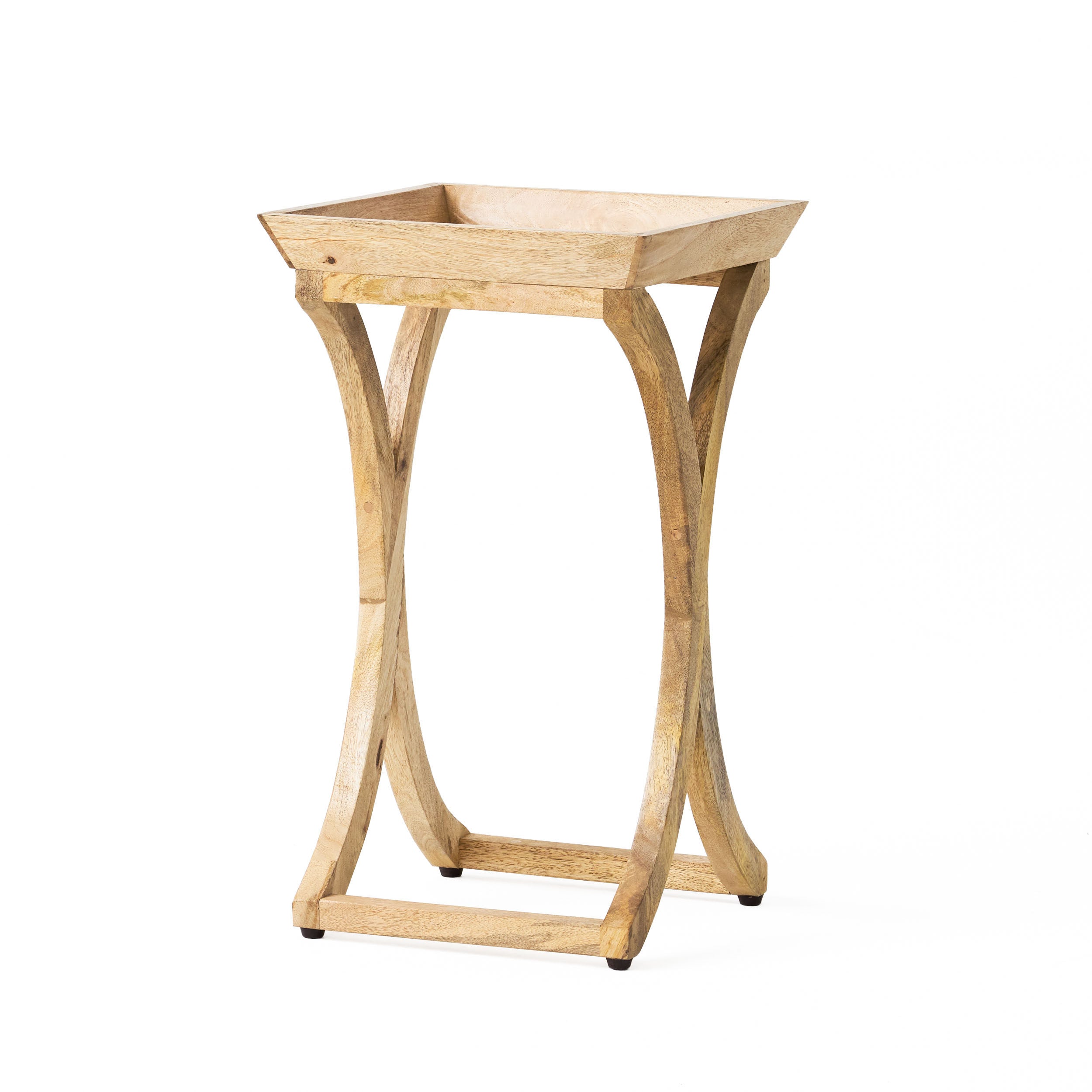 Thelen Rustic Handcrafted Mango Wood Side Table, Natural