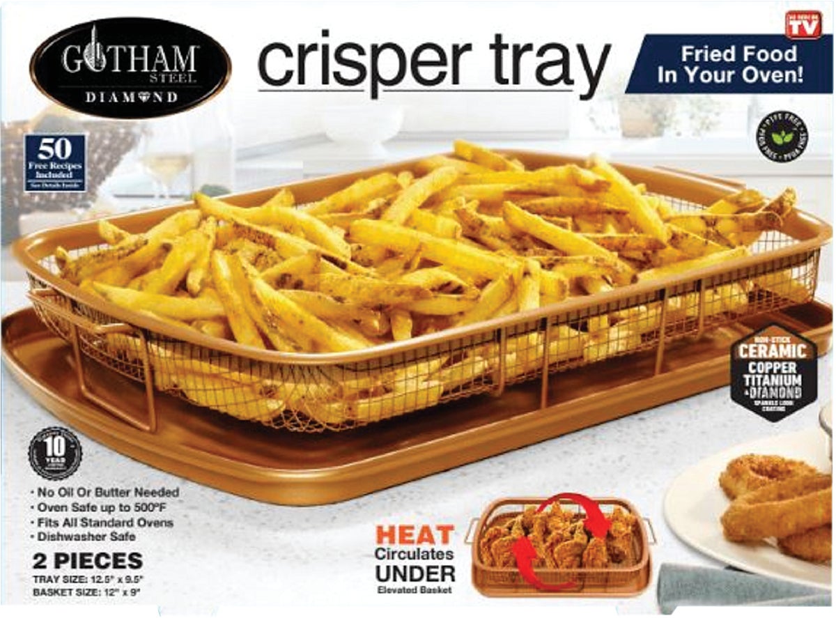 Gotham Steel Diamond Crisper Tray Baking Pan Copper