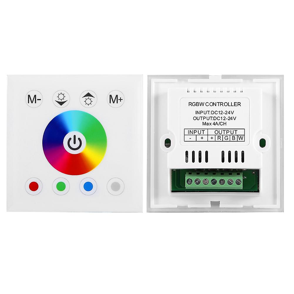 Wall Mounted Colorful RGBW LED Touch Panel Controller Dimmer Switch for LED Strip Light White