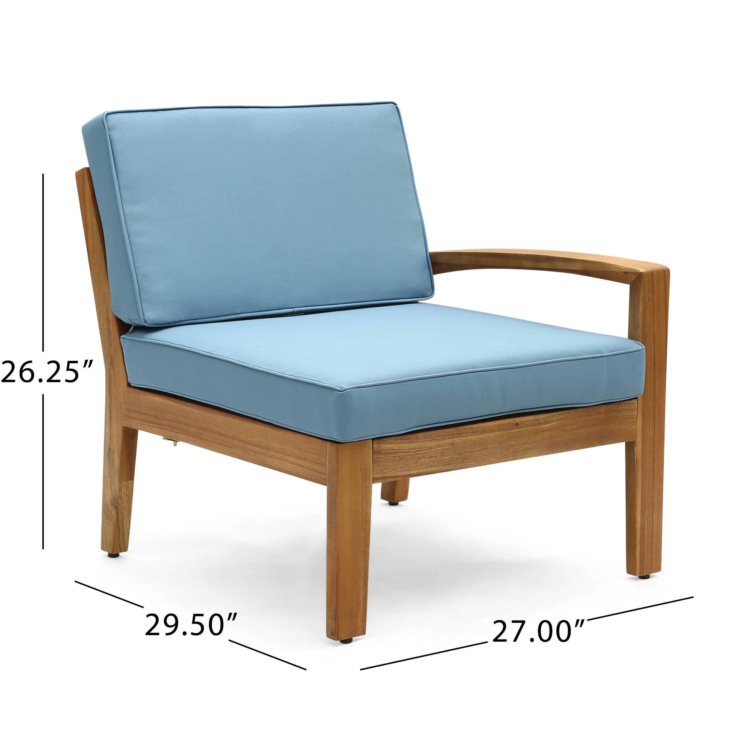 Roy Outdoor Acacia Wood 5 Seater Sectional Sofa Set with Coffee Table