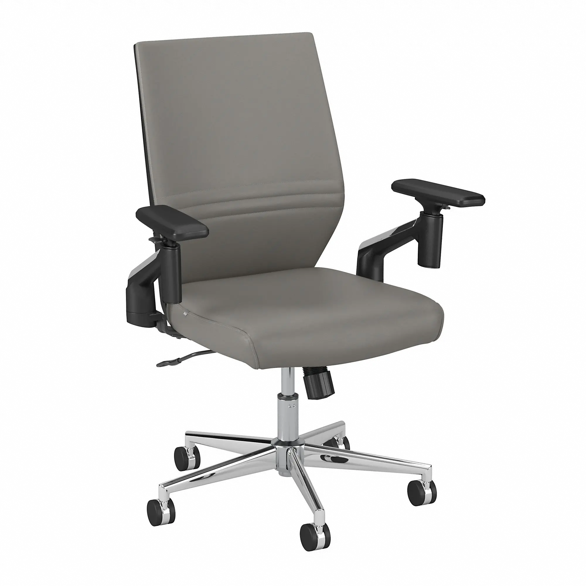 Laguna Light Gray Leather Mid Back Task Chair - Bush Furniture