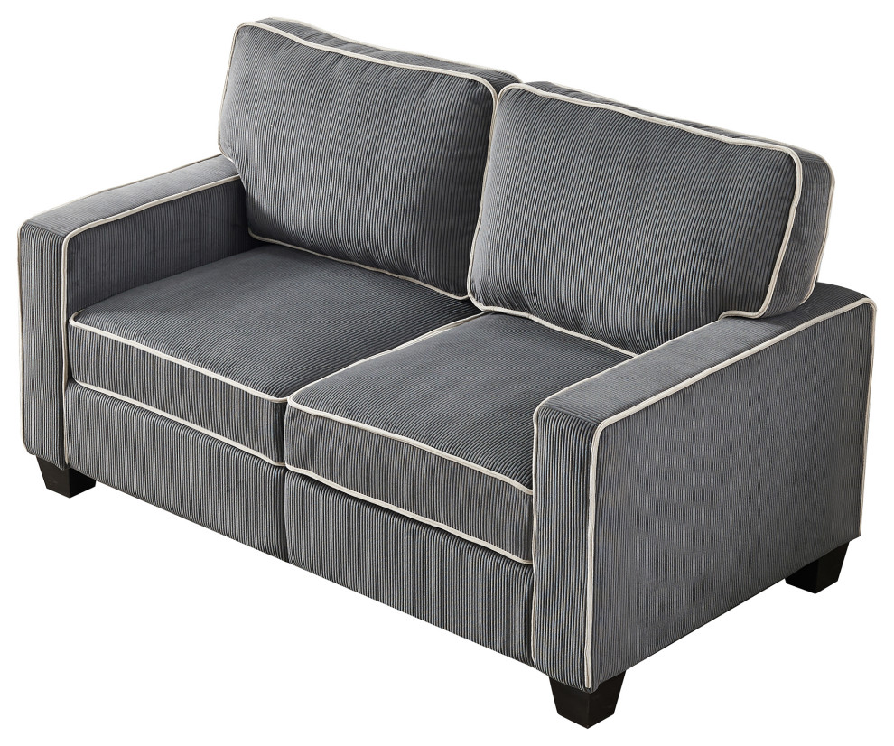 Stylish Corduroy Upholstered Sofa With Storage Sturdy   Contemporary   Sofas   by TATEUS LLC  Houzz