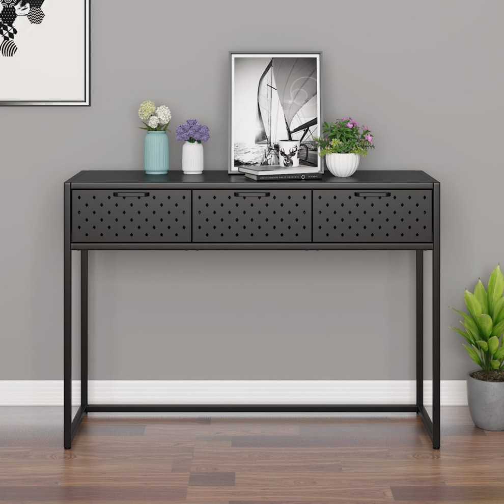 vidaXL Console Table Entryway Table Hall Side Table Drawer Anthracite Steel   Transitional   Console Tables   by vidaXL LLC  Houzz