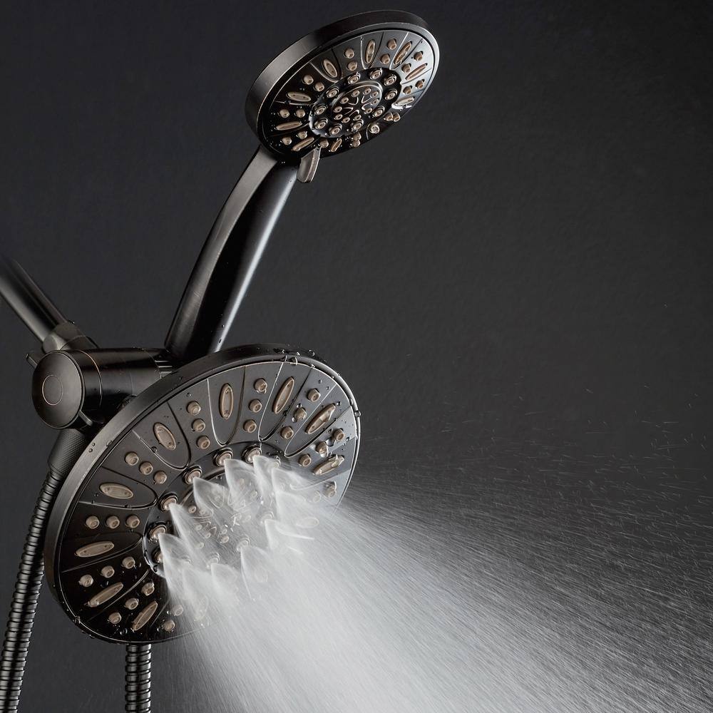 AquaDance 48-spray 7 in. Dual Shower Head and Handheld Shower Head in Oil Rubbed Bronze 9928