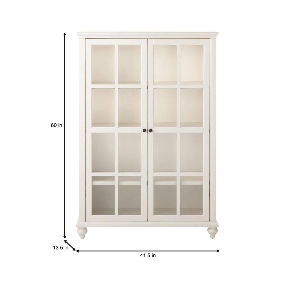 Home Decorators Collection Hamilton Off-White 60 in. 4-Shelf Bookshelf with Adjustable Shelves SK19029R2-PW