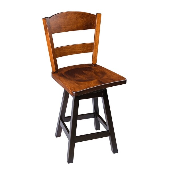 Swivel Urban Bar Stool with Classic Back in Maple Wood