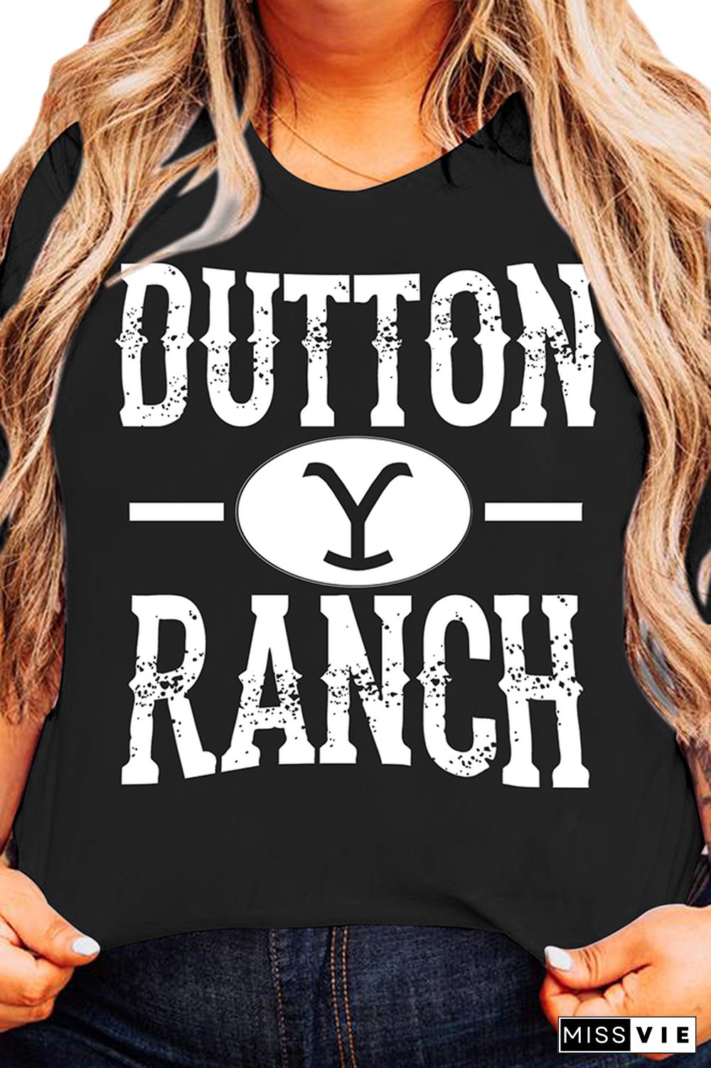 OUTTON RANCH Print Graphic Tees for Women Wholesale Short Sleeve T shirts Top