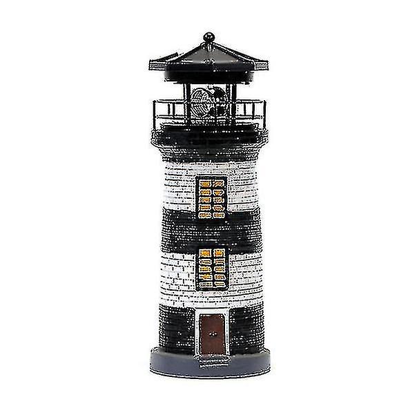 Led Lighthouse Solar Lighthouse Garden Rotating Beacon Tower Light-b