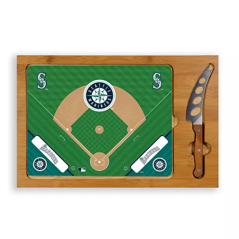 Picnic Time Seattle Mariners Icon Rectangular Cutting Board Gift Set