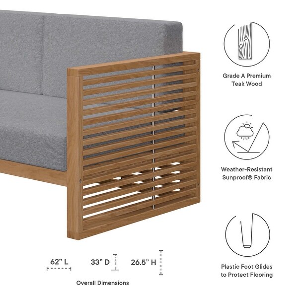 Carlsbad Teak Wood Outdoor Patio Loveseat