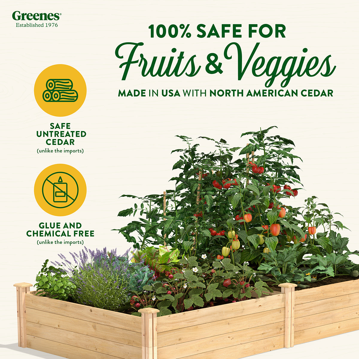 Greenes Fence 4' x 8' x 14" Cedar Raised Garden Bed