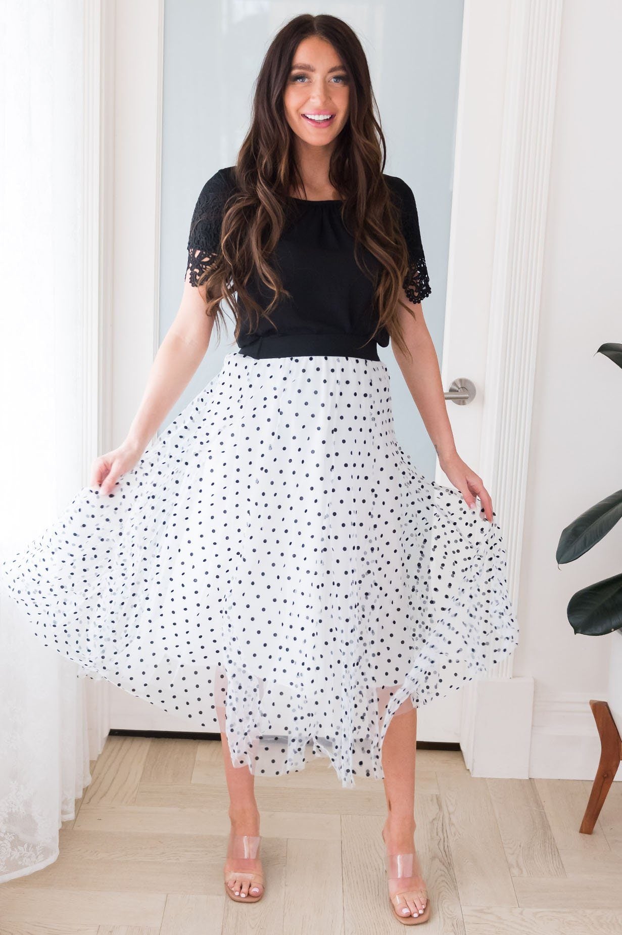 Connect the Dots Modest Tulle Skirt