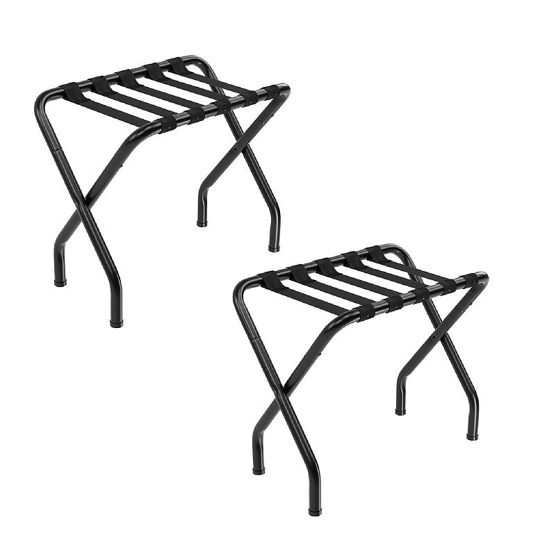 Folding Metal Luggage Rack， Pack of 2