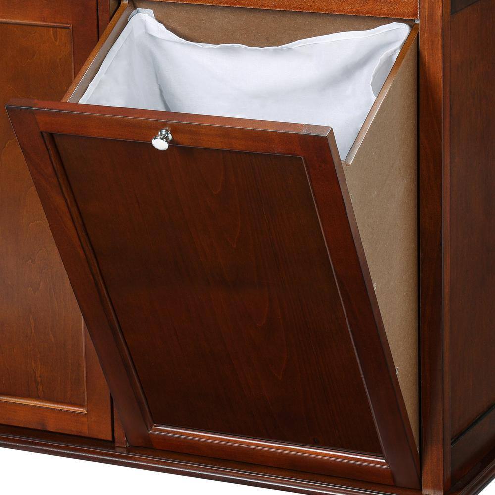 Home Decorators Collection Hampton Harbor 35 in. Double Tilt-Out Hamper in Sequoia BF-20938-SQ