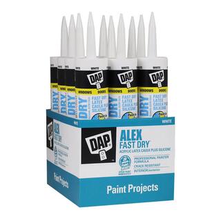 DAP Alex Fast Dry 10.1 oz. White Acrylic Latex Plus Silicone Caulk (12-Pack) 18426