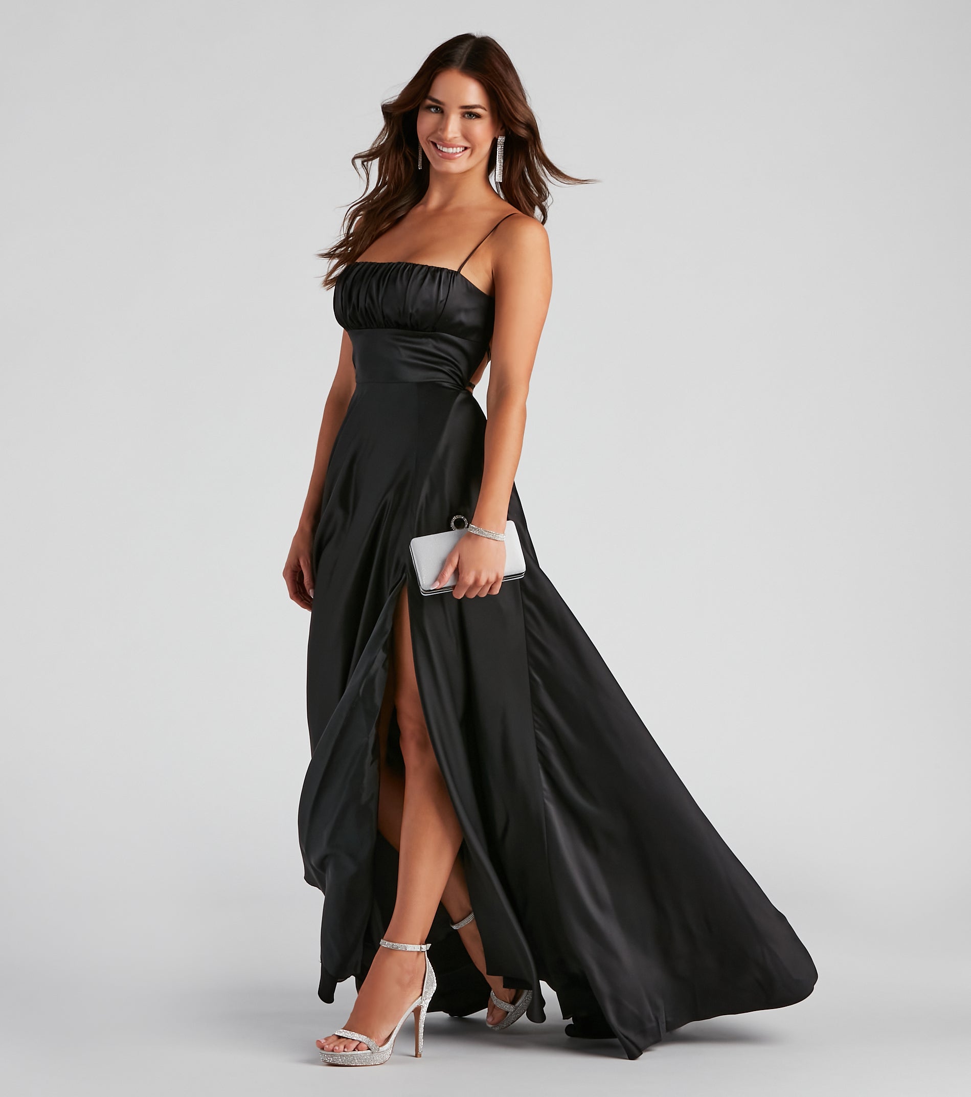 Jenny A-Line Satin Formal Dress