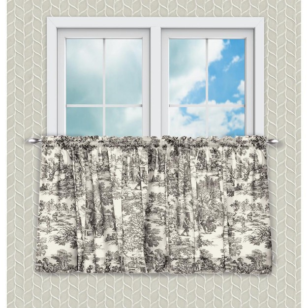 Victoria Park Toile Room Darkening Rod Pocket Window Tier By Ellis Curtain