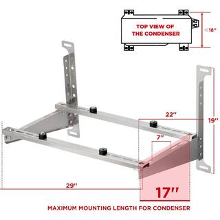 TURBRO Stainless Steel Foldable Wall Mount Bracket Support Condenser up to 600 lbs (7000-36000 BTU) 1 Pair ACS-740L