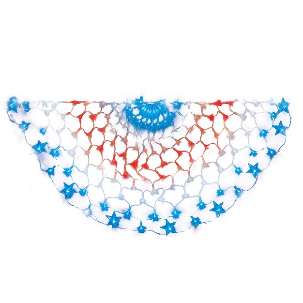 Collections Etc Led Lighted Patriotic 4 foot Long Bunting